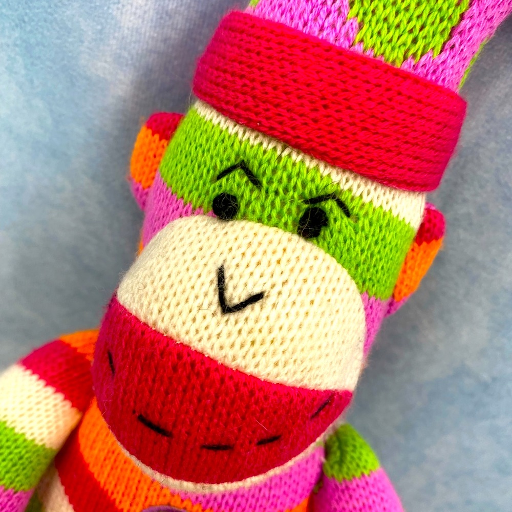 Clingy Stripe Sock Monkey